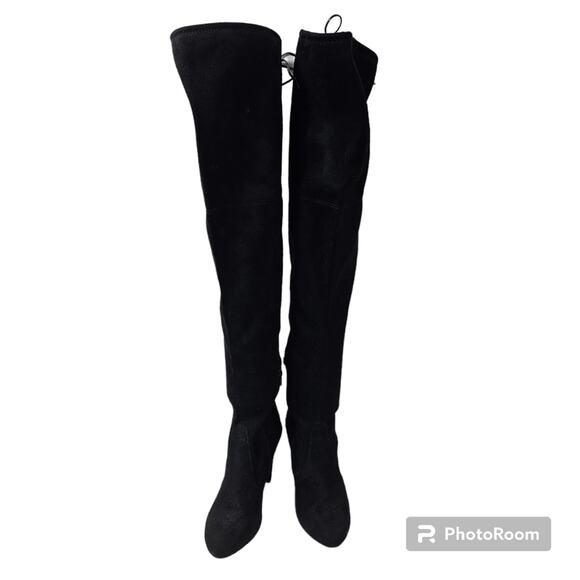 Charlotte Russe Thigh High Over the Knee Black Suede Boots Women's Size 7 - Picture 7 of 16